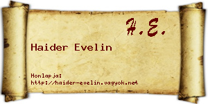 Haider Evelin névjegykártya
